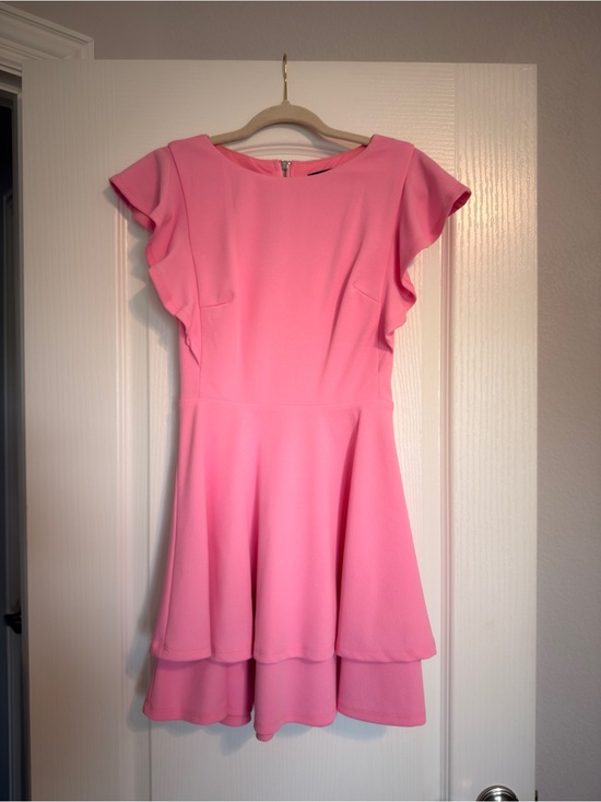 Midnight Doll Dresses & Skirts - Pink Ruffle Sleeve Tiered Mini Dress